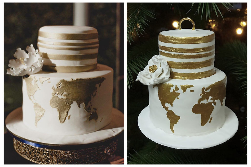 Thumbnail: Two-Tier 3D Polymer Clay Cake Ornament