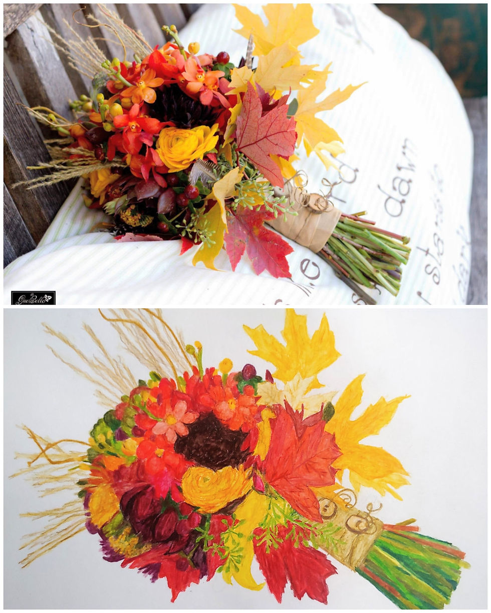 Thumbnail: Watercolor wedding flower portraits