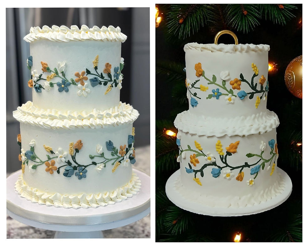 Thumbnail: Two-Tier 3D Polymer Clay Cake Ornament