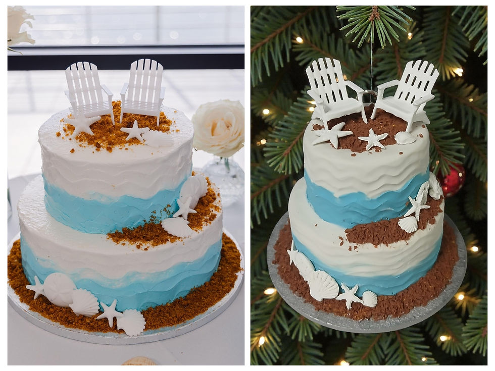 Thumbnail: Two-Tier 3D Polymer Clay Cake Ornament