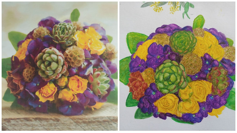 Thumbnail: Watercolor wedding flower portraits