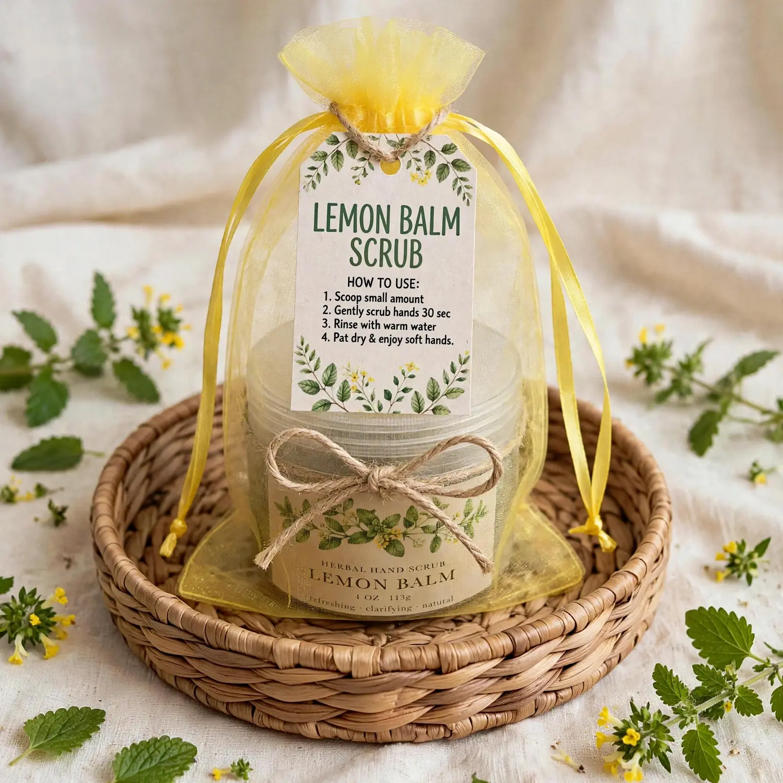 Lemon Balm Cuddle Time Hand Scrub - Sniff -Safe