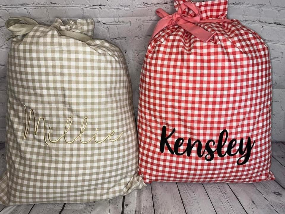 Thumbnail: Custom Gingham Santa Sack