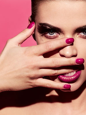 Bright Manicure and Lipstick