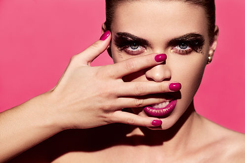Bright Manicure and Lipstick