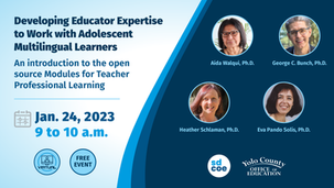 Webinar: Developing Educator Expertise to Work with Adolescent Multilingual Learners