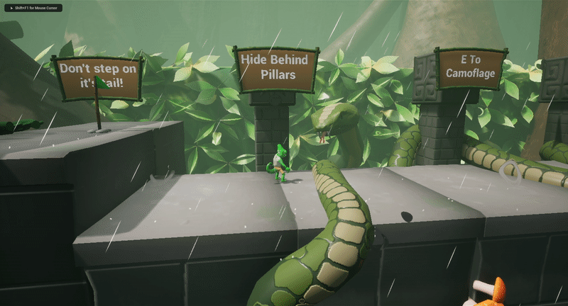 Camouflaged Snake Tail Attack