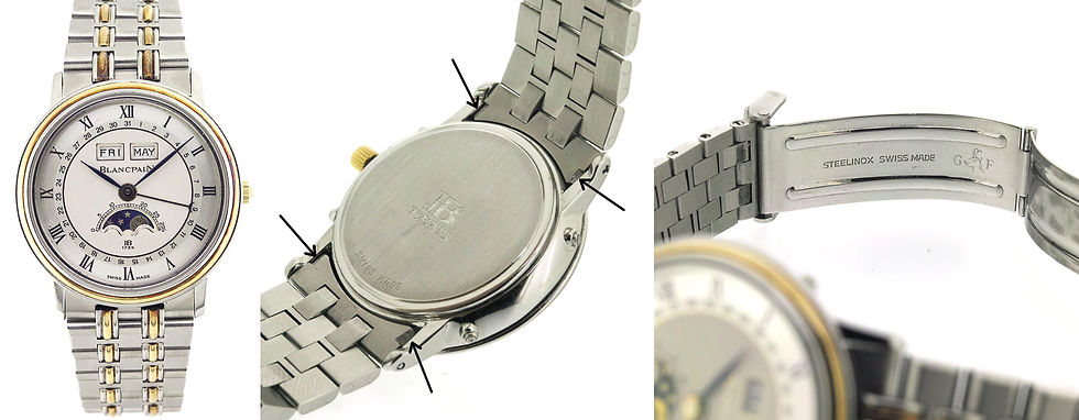 Two-tone ref. 6501 showing early example of Gay Frères bracelet with "indentations" in the end links. Photo Source: GRAILIUM