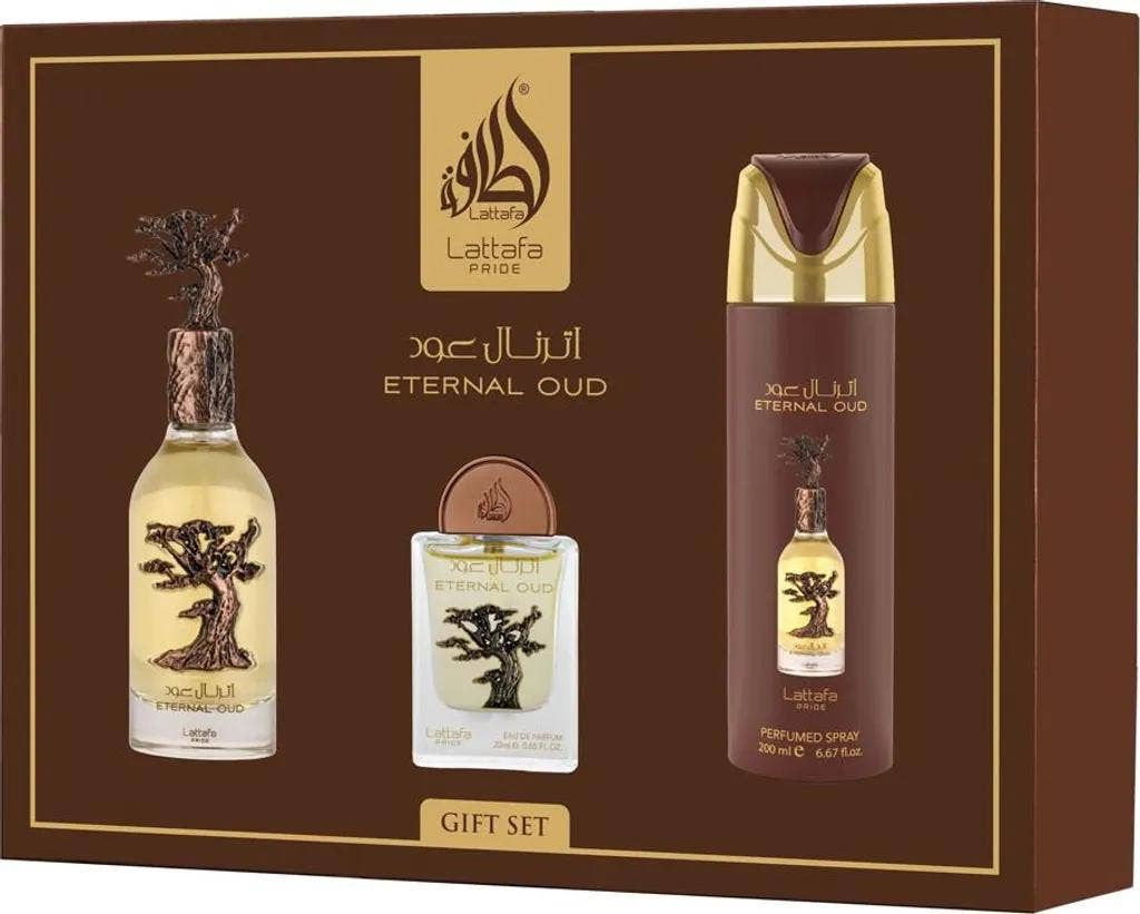 Lattafa Eternal Oud 3PCS Gift Set – Luxurious Amber