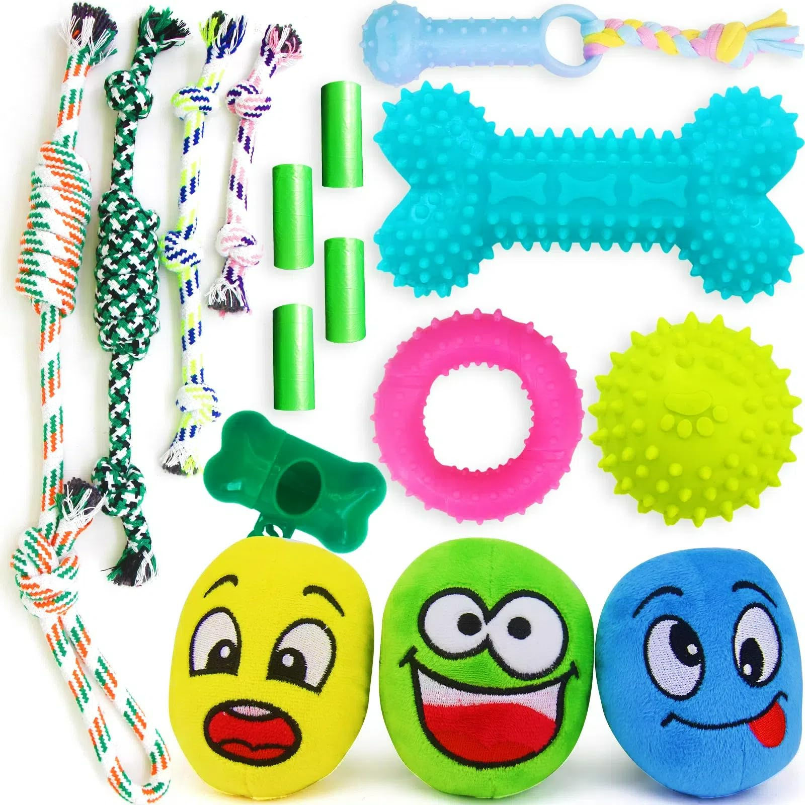 loncoldy 16 Pack Puppy Teething Toys Puppy Toys Dog Toys with Ropes Puppy Chew T