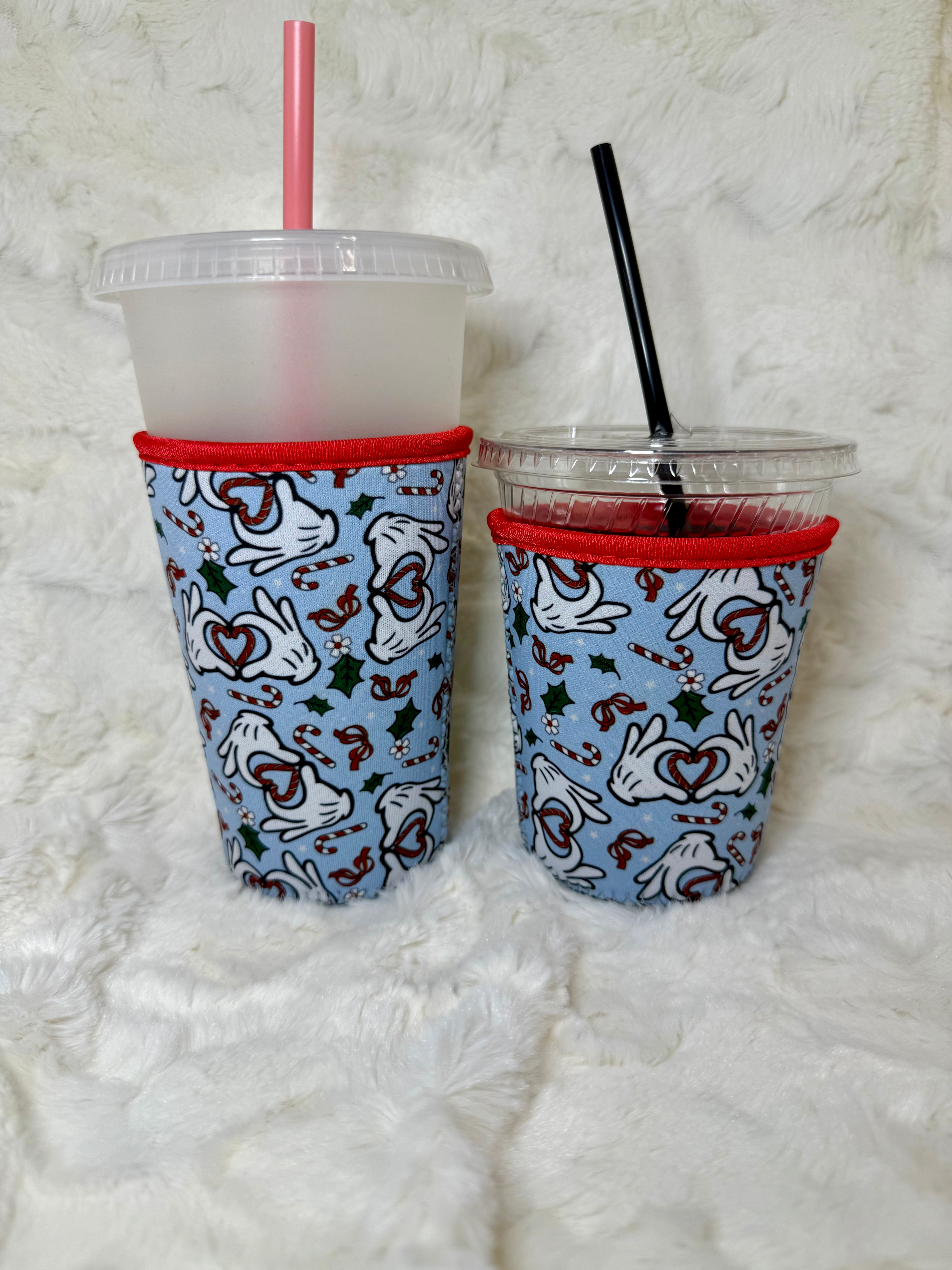 Mickey Heart Hands Christmas Cup Sleeves