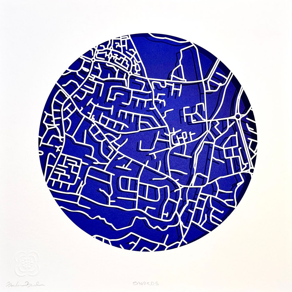 Thumbnail: Swords map papercut artwork