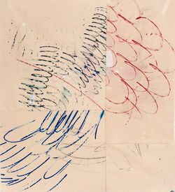 Johanna Kestilä, "It was Just," 2022 Acrylic and pencil on canvas 38 1/4 x 34 1/4 in. 97 x 87 cm.