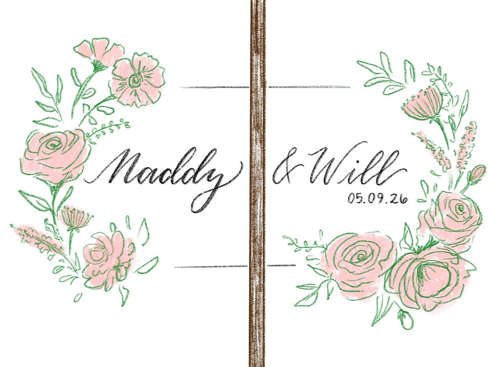 The second sketch. Super floral heavy to match all of their stationery.