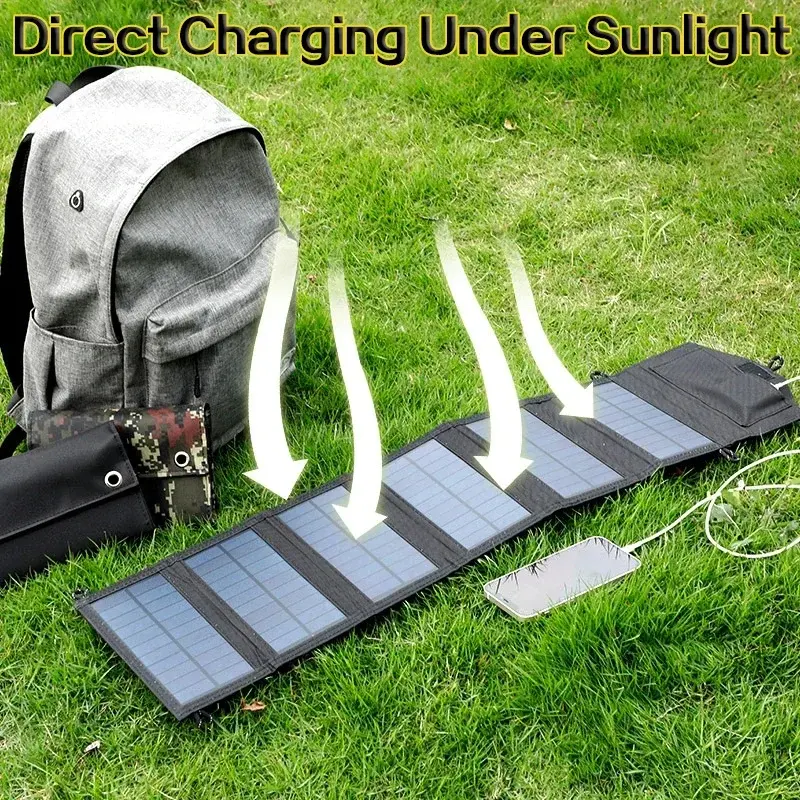 Thumbnail: 6-Fold 800W Portable Solar Panels Foldable Solar Panel Charger USB 5V DC
