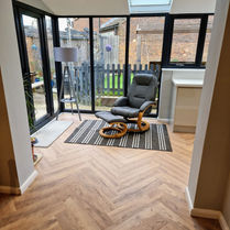 Before and after photos of a kitchen and conservatory refurbishment in Thatcham by AD Home Improvements