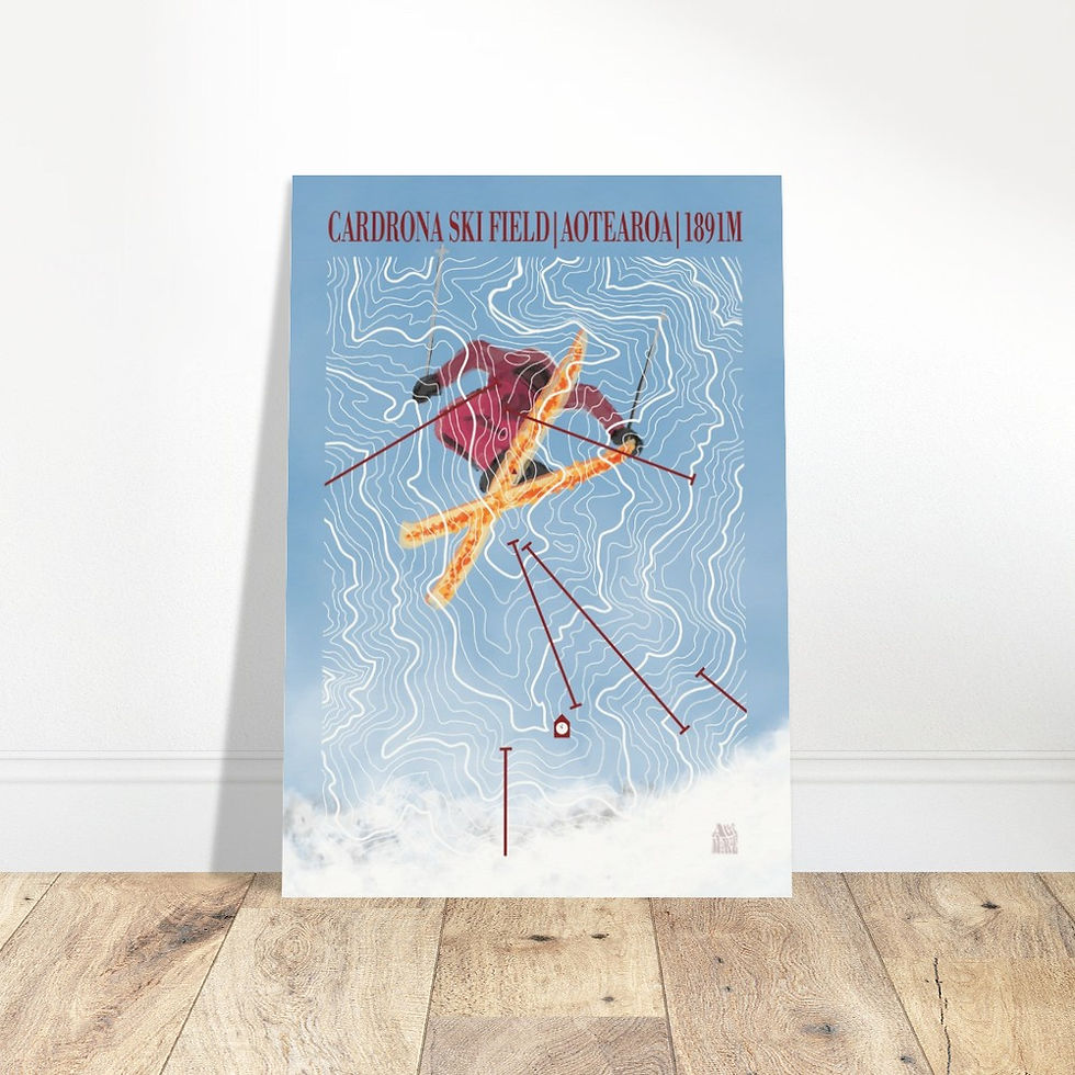 Thumbnail: Cardrona Ski Field Print (Skier)