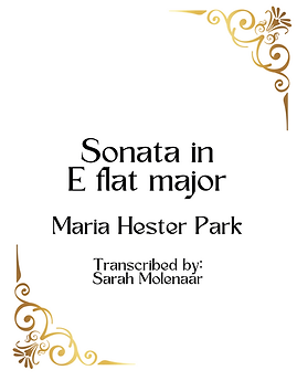 Sonata in E flat major by Maria Hester Park title page