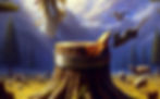 The once-mighty tree is felled and bound