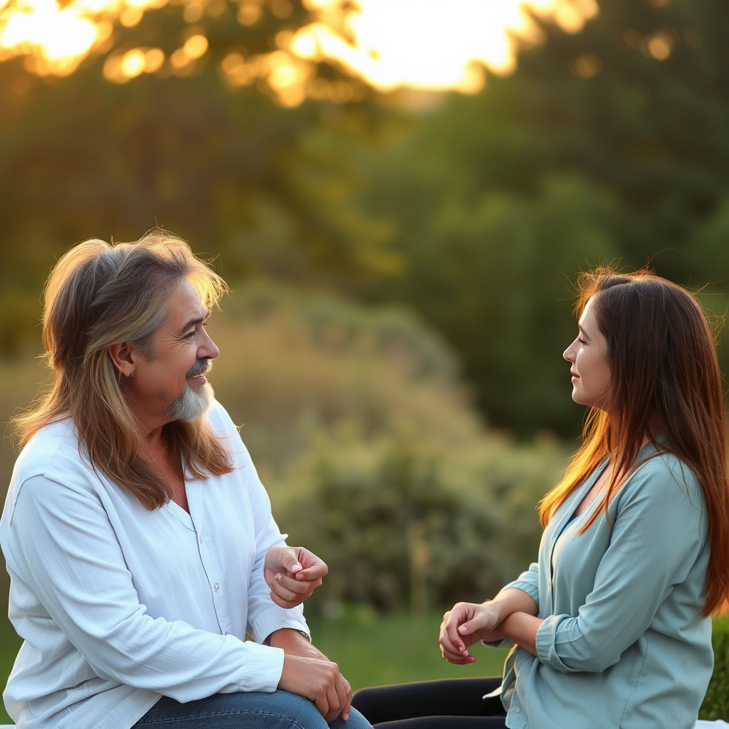 Angelic figures sharing wisdom, candlelit scene