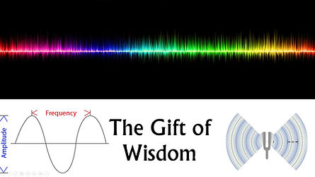 Rainbow sound wave, The Gift of Wisdom: frequency and amplitude shown