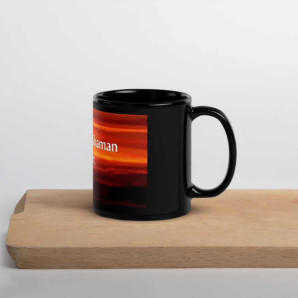 Thumbnail: Black Glossy Mug: Fiery sunset landscape