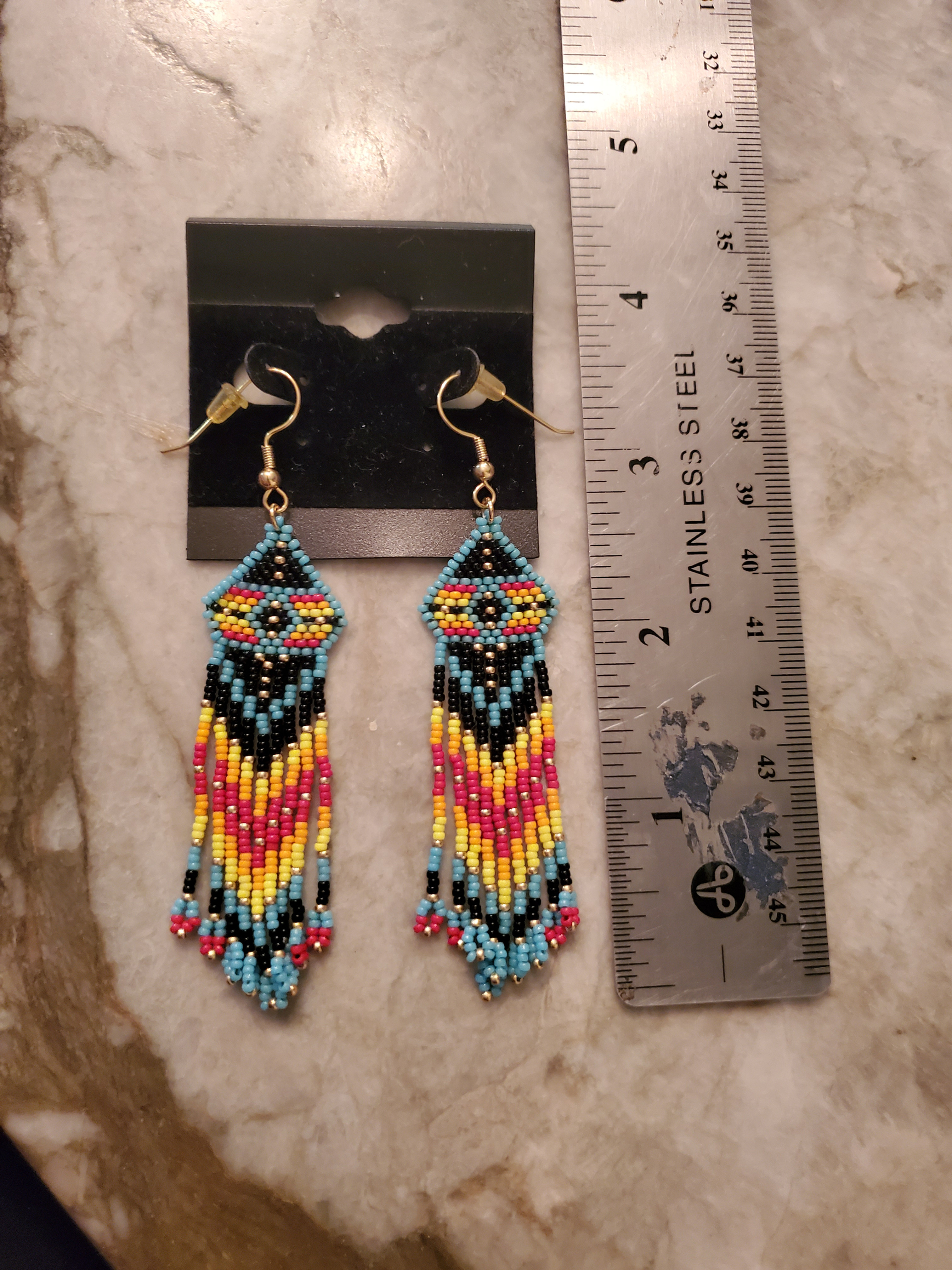 Handmade Beaded Dangle Earrings