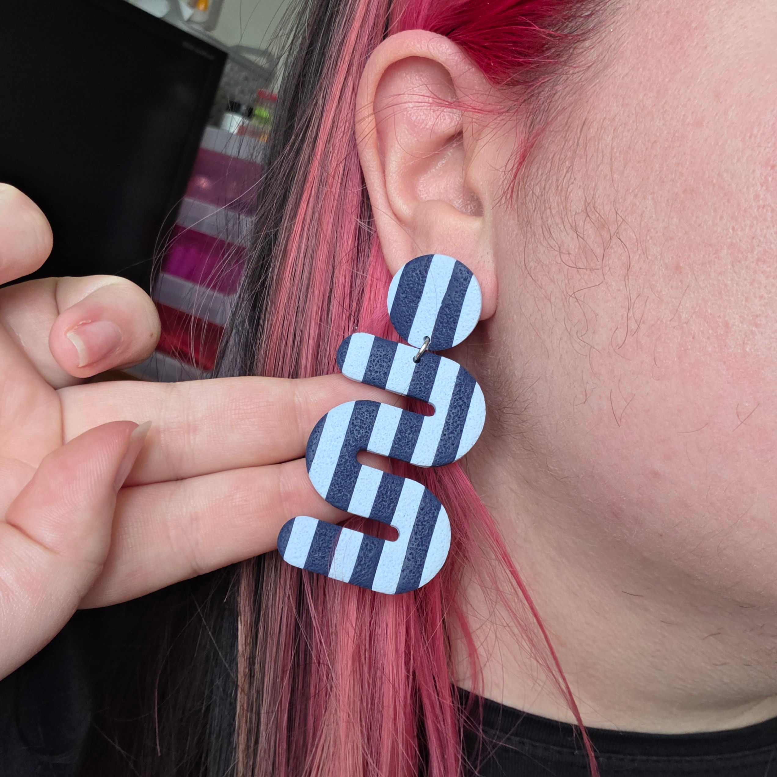 Stripey wiggle earrings