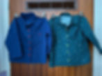 a blue and a green patterned shirt for boys aged 4