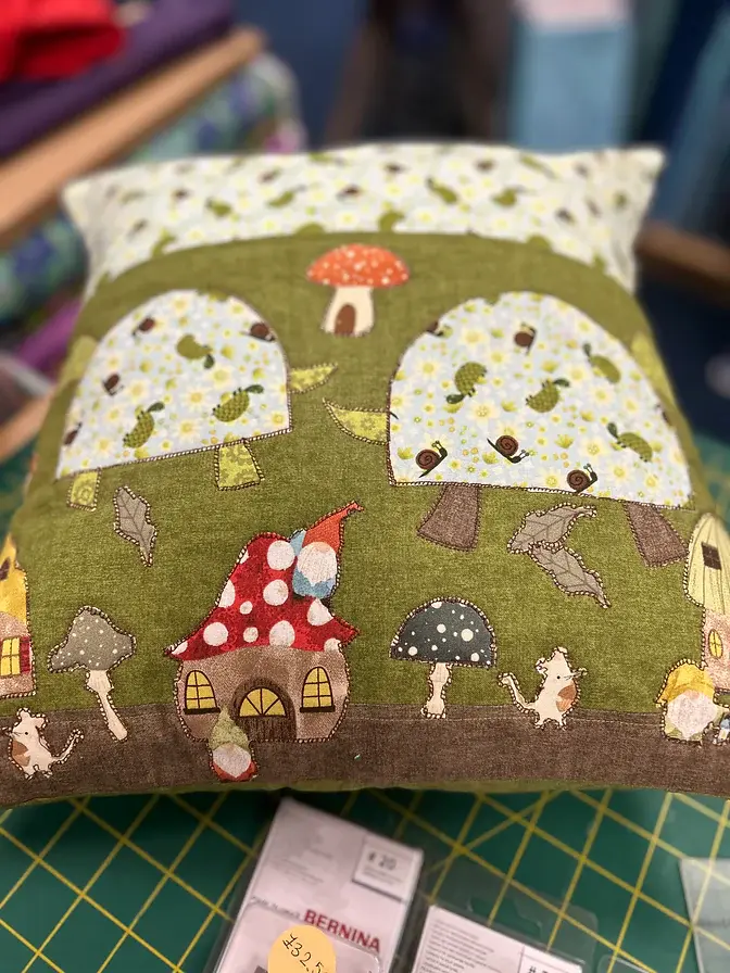 applique reading cushion
