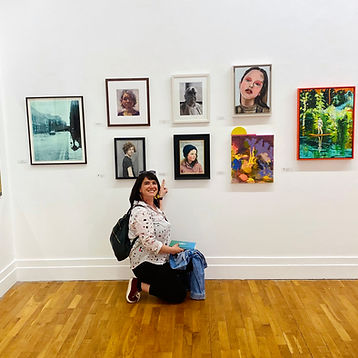 Dee Tyndall at the Royal Hibernian Academy. Dee is a Belfast portrait artist, specialising in people and pet portraits