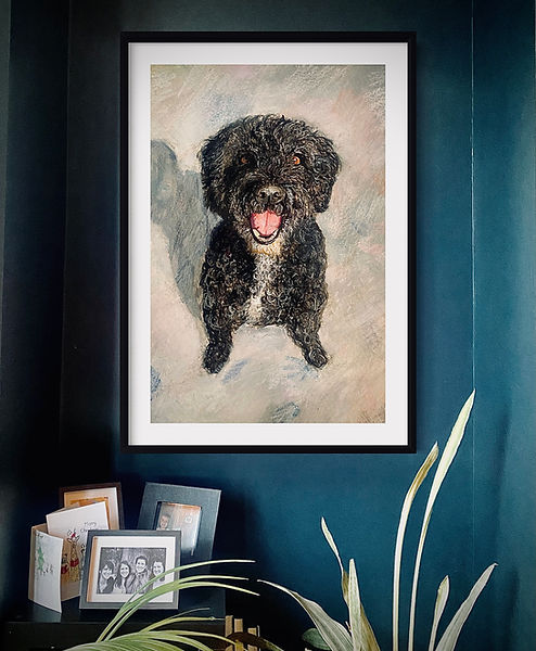 Pet portrait by belfast portrait artist Dee Tyndall. This is a dog portrait painting, Northern Ireland.