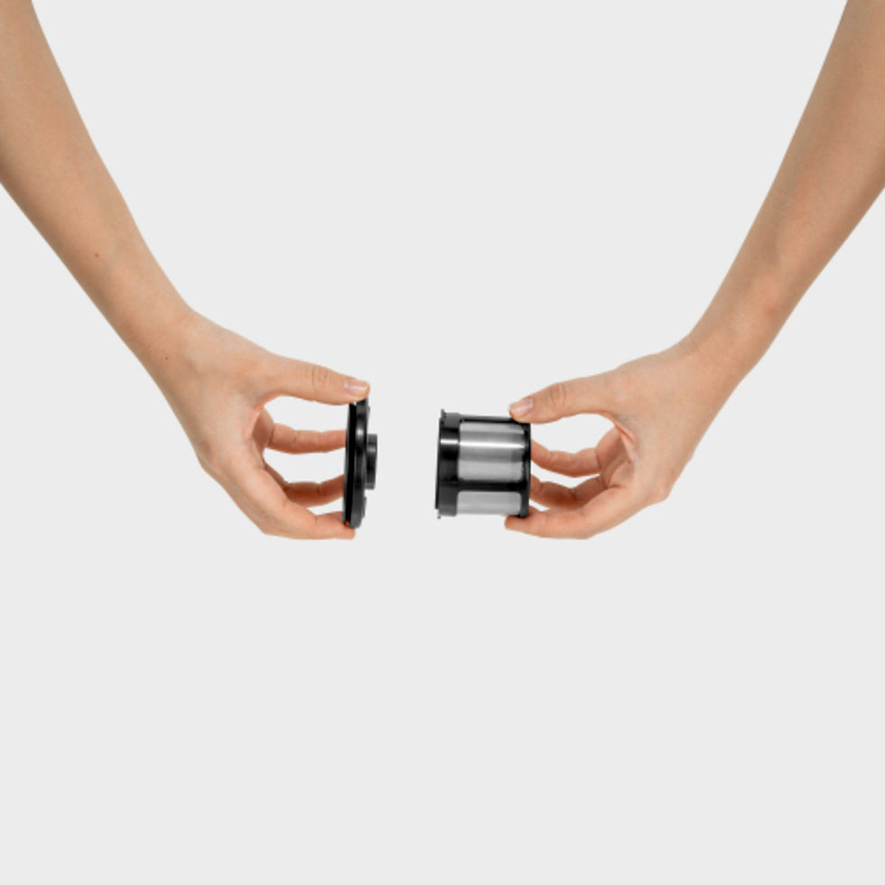 Thumbnail: Hands connecting two black cylinders on a white background, FocusShop