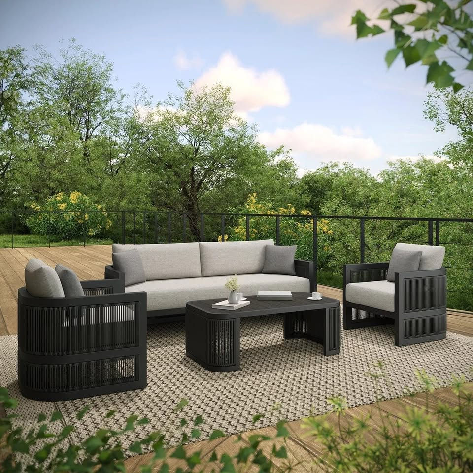 Thumbnail: Henredon Saddleton 4-piece Outdoor Patio Seating Set