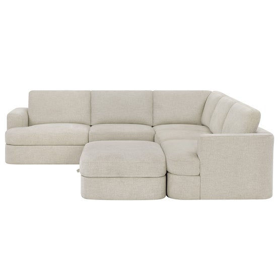 Thumbnail: Henredon Corvin 6-piece Fabric Modular Sectional with Storage Ottoman