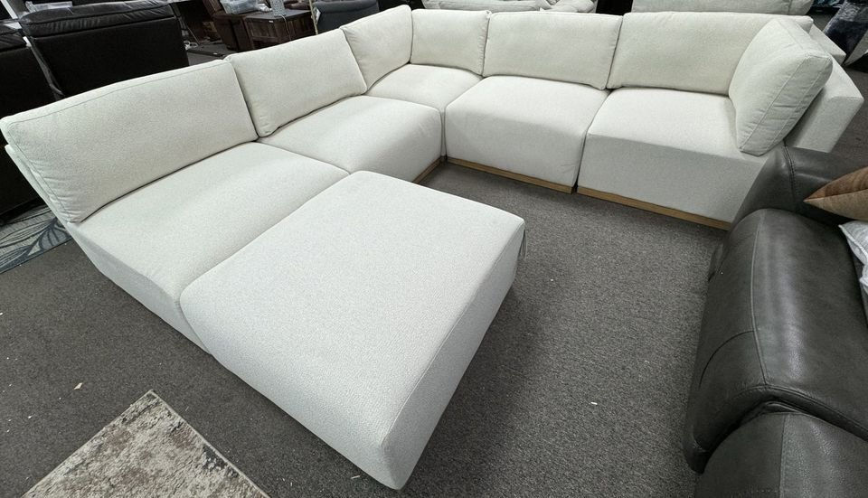 Thumbnail: Henredon Murphy Fabric Modular Sectional with Ottoman