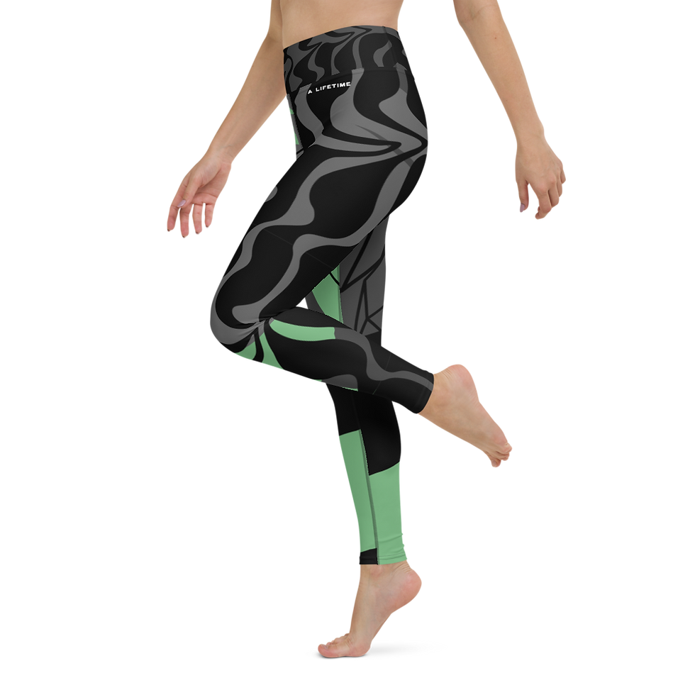 Thumbnail: A LIFETIME MINT GREEN WAVE YOGA LEGGINGS 