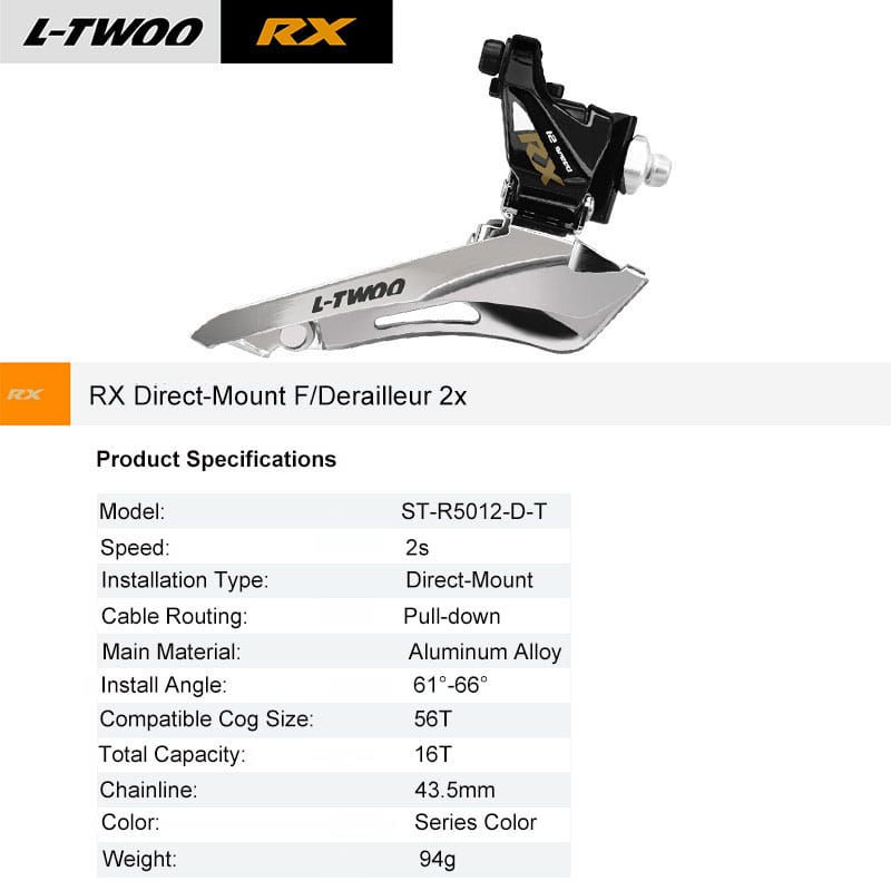 Thumbnail: LTWOO Cable Brakes Shifter and Derailleur Kit 2x12 Speed