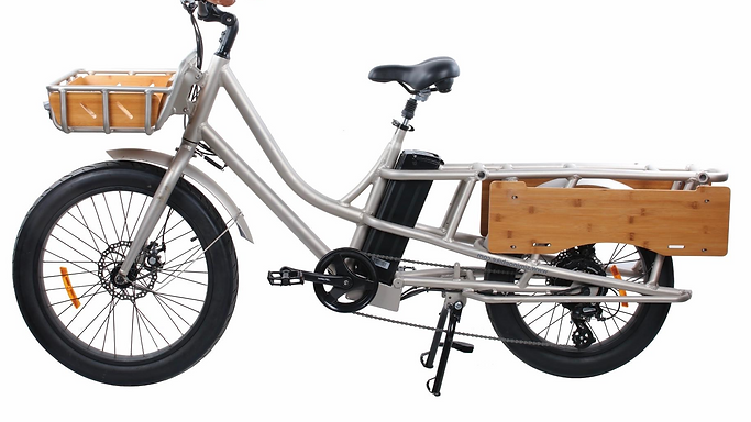 Electric Cargo Bike with Customized Rear Folding Boards