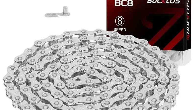 8-12 Speed Silver Stainless Steel Chain - Durable Bike Chain
