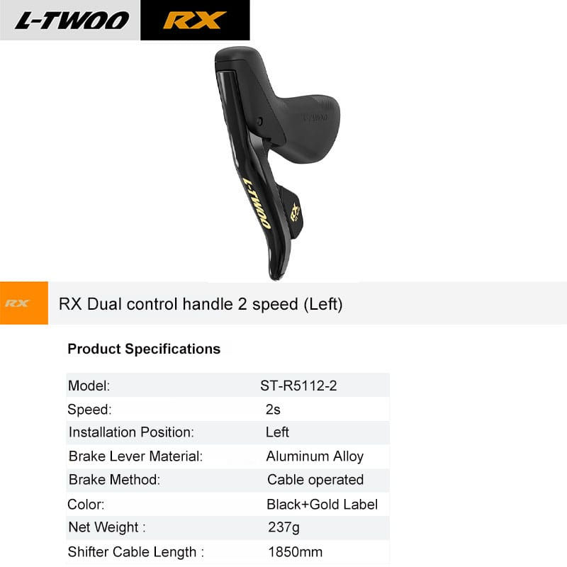 Thumbnail: LTWOO Cable Brakes Shifter and Derailleur Kit 2x12 Speed