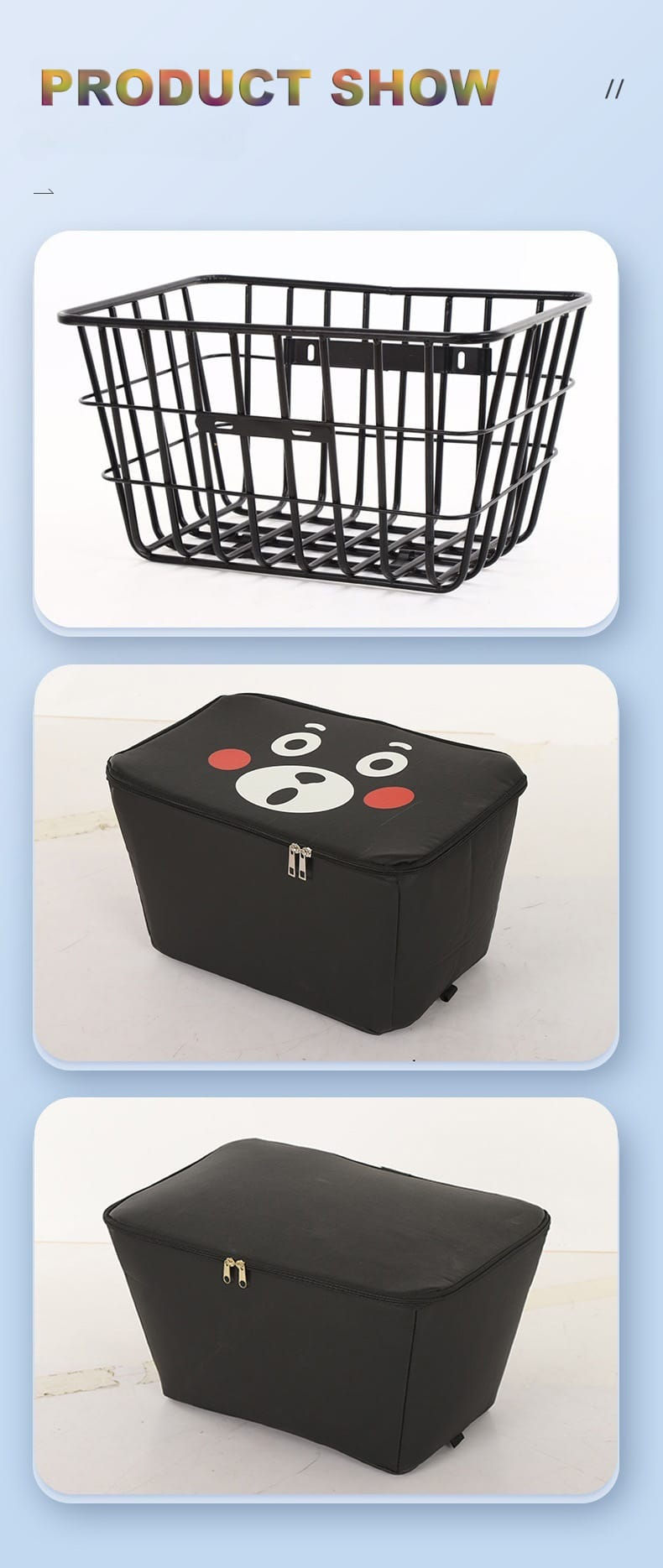 Thumbnail: Ebike Electric Bicycle Steel Basket with Innder Bag