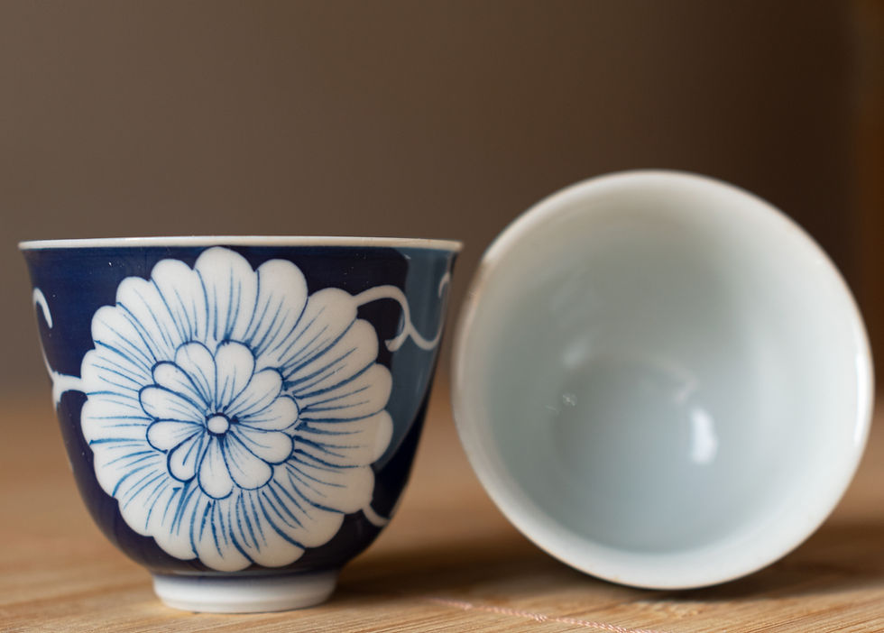 Thumbnail: Chrysanthemum - sacrificial blue glaze handmade Gongfu Cha teacup