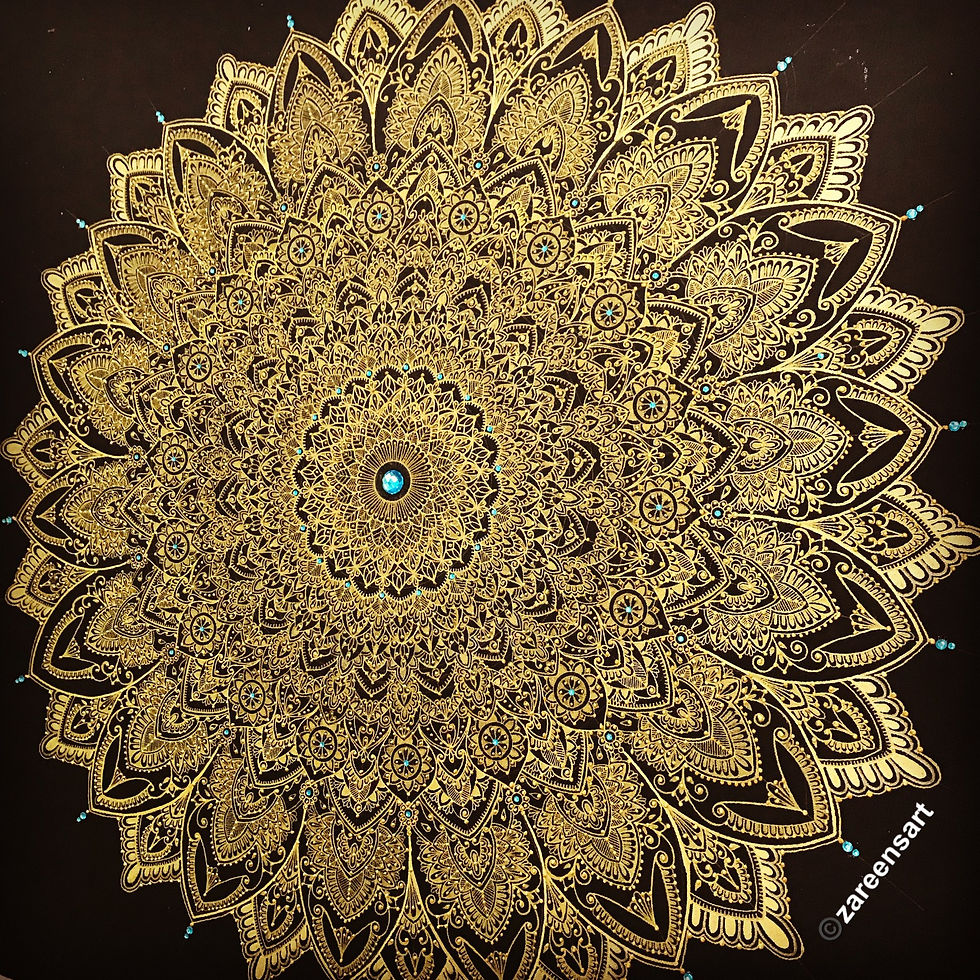 Original Art Work on canvas - "The Golden Mandala",36"X36"