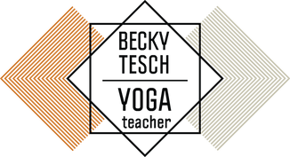 Neutral colored logo saying "Becky Tesch Yoga"