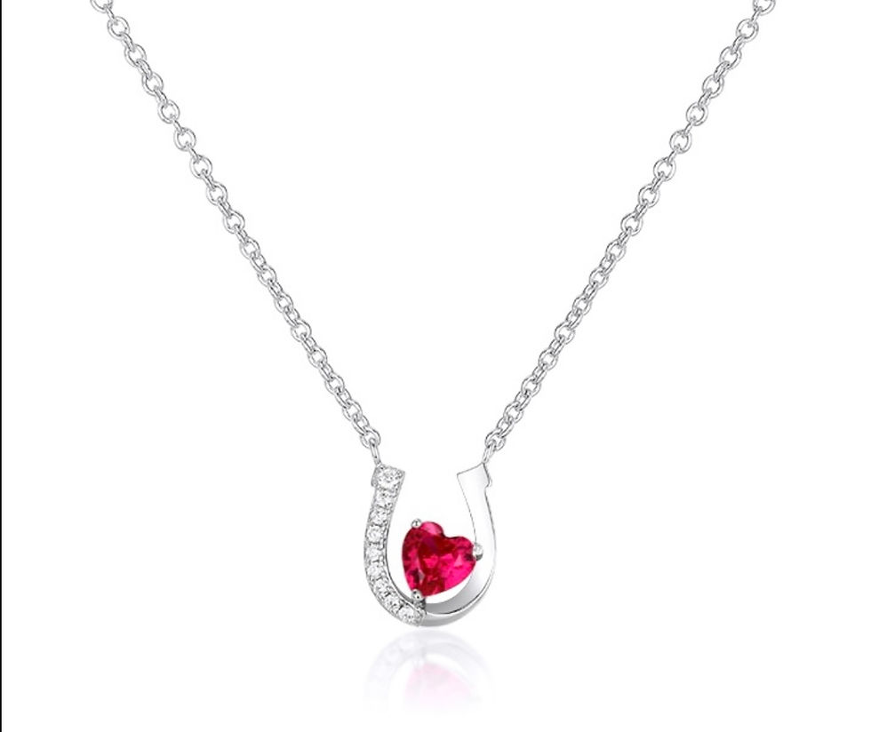 Thumbnail: Horse Shoe Birthstone Necklace 