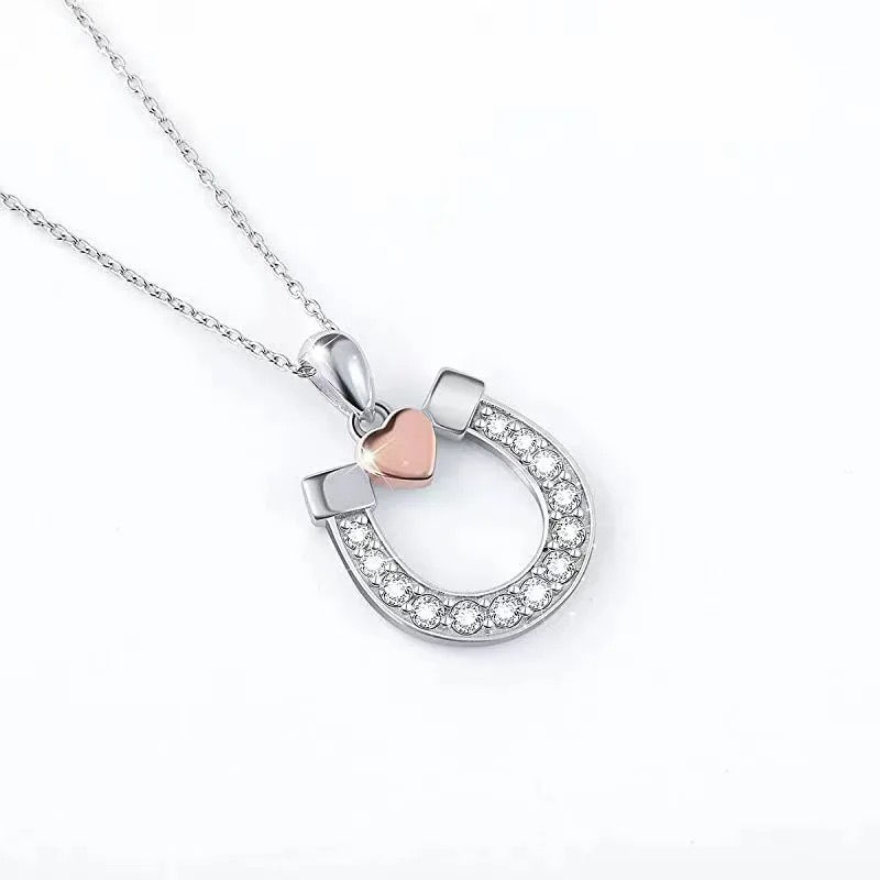 Thumbnail: Horseshoe With Rose Gold Heart 
