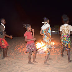 Firecamp in the night during camping