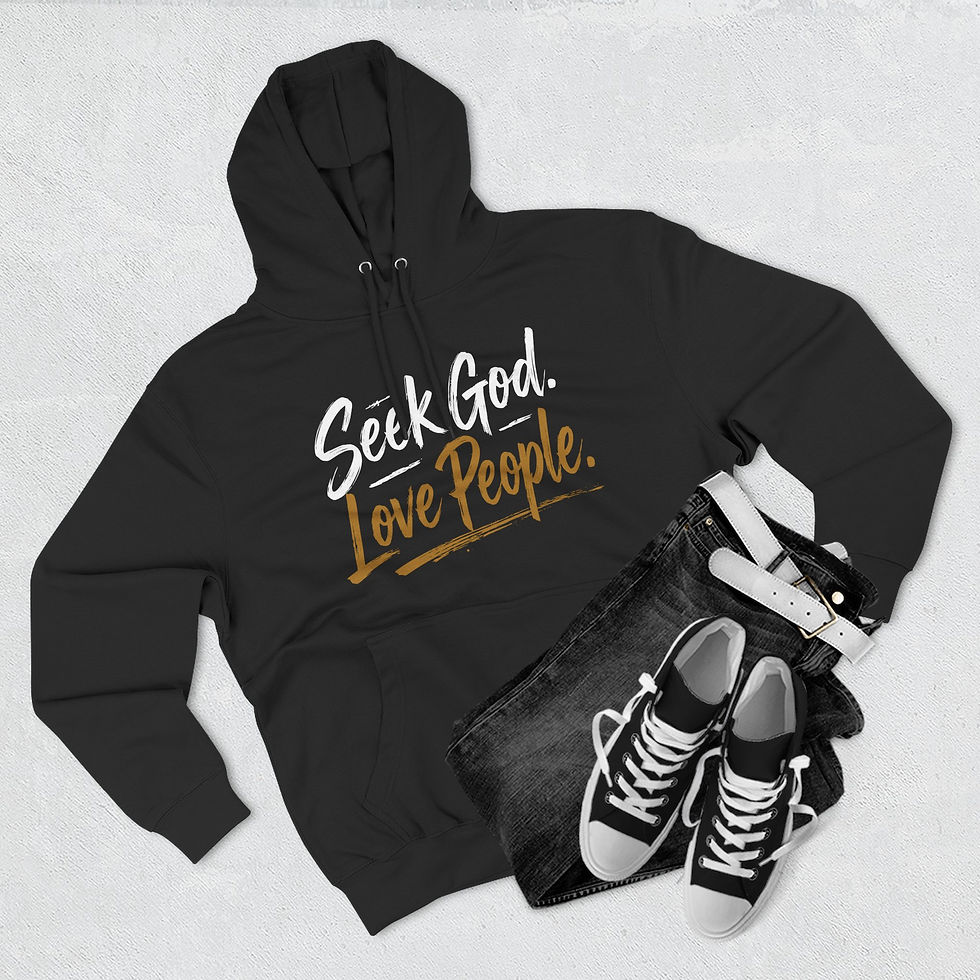Thumbnail: Seek God. Love People. — Script Fleece Hoodie (Lane Seven) — alternate product view 3