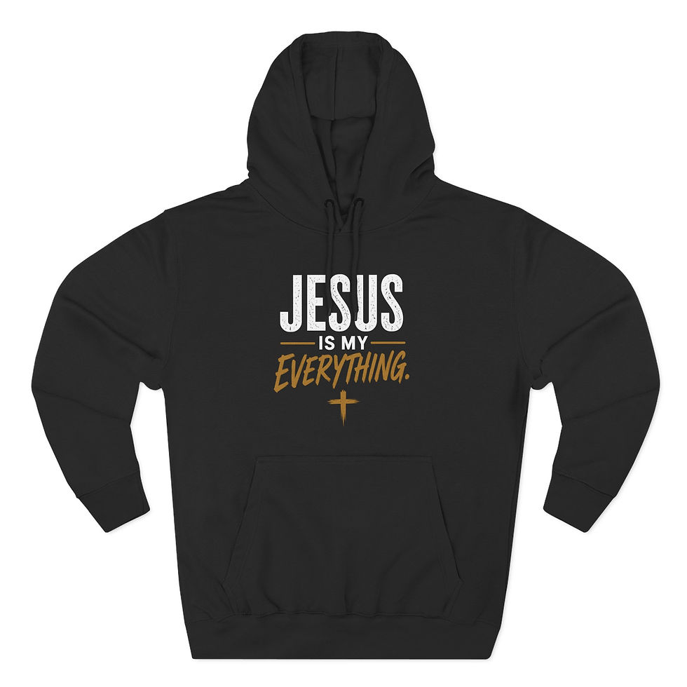 Thumbnail: Jesus Is My Everything — Stacked Fleece Hoodie, Deep Palette (Lane Seven), view 6